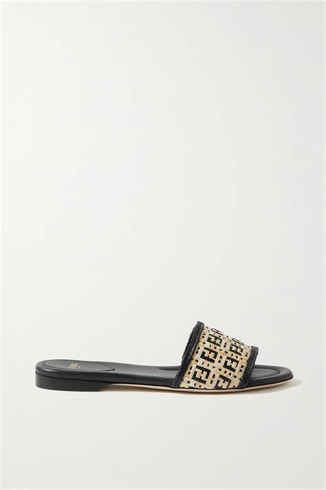 fendi woven raffia sandals|Fendi sandals.